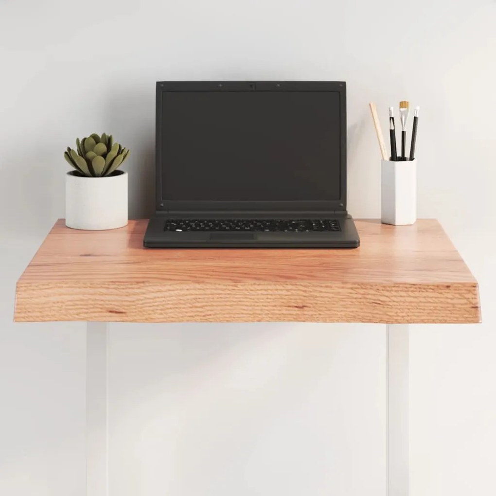 világosbarna asztallap 60x40x(2-6) cm kezelt tömör élőszegélyes