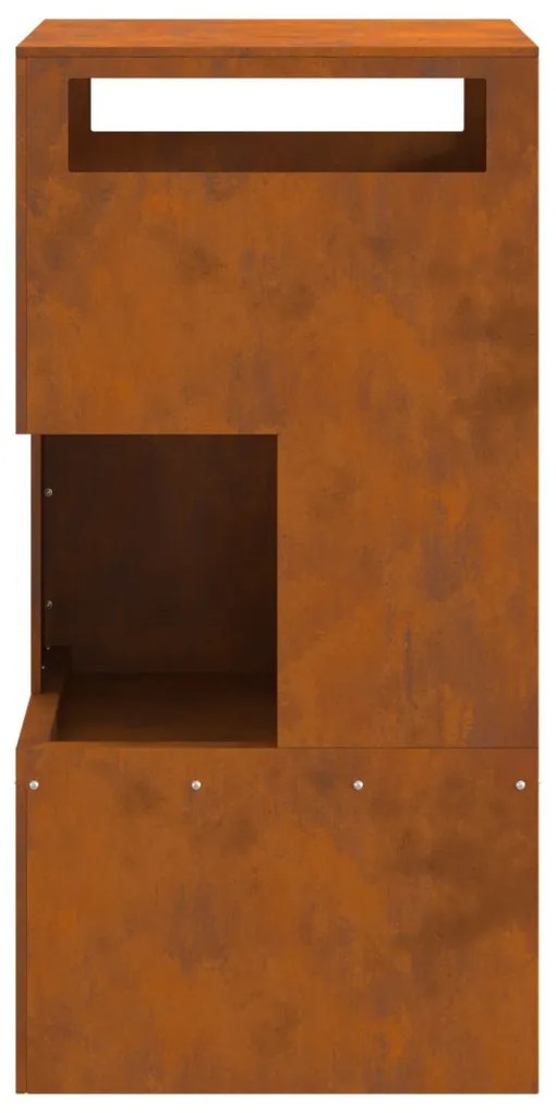 Tűzrakó Barna 50 x 50 x 100 cm időjárásálló acél