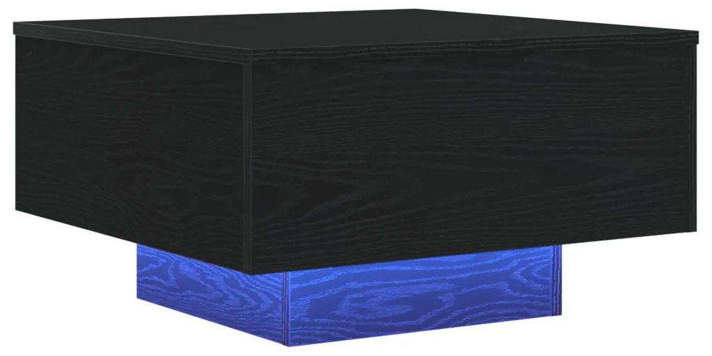 LED világítással rendelkező dohányzóasztal Fekete tölgy 55x55x31 cm