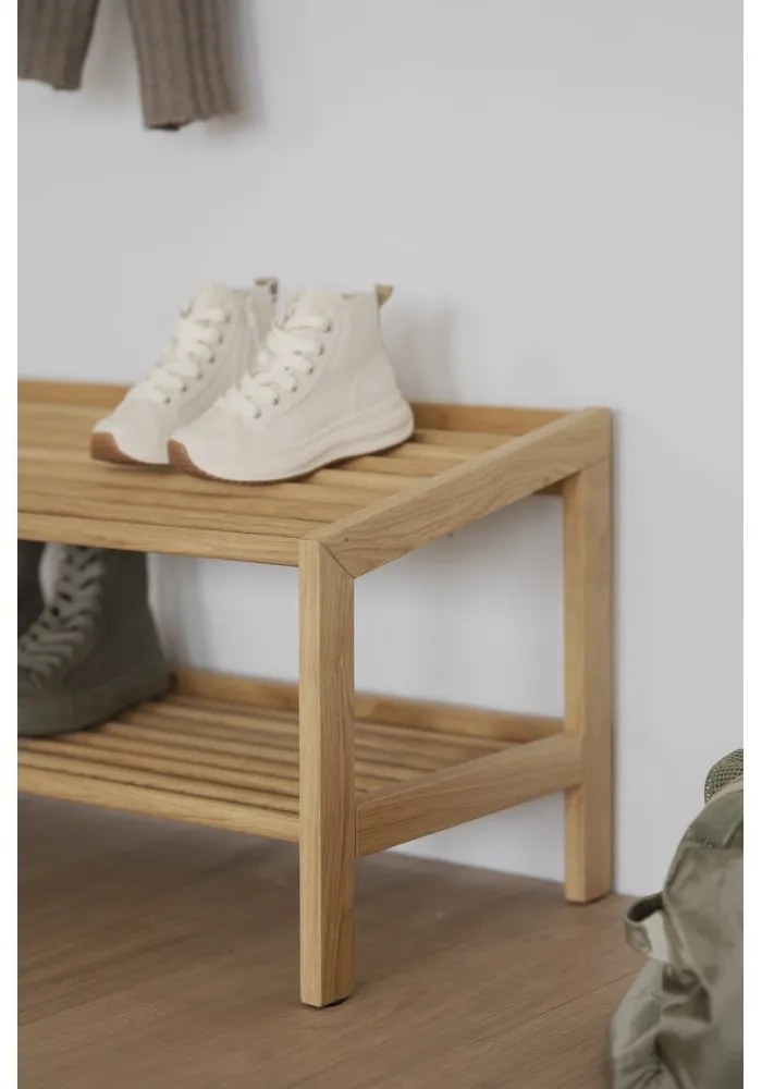 Natúr színű tölgyfa cipőtartó Hillmond – Rowico