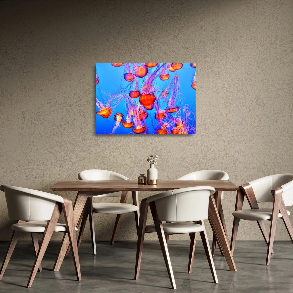 Medúza a tengerben képe (üvegen) (70x50 cm)