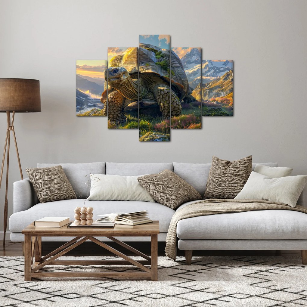 Kép - Teknős és hegyvidéki táj (150x105 cm)