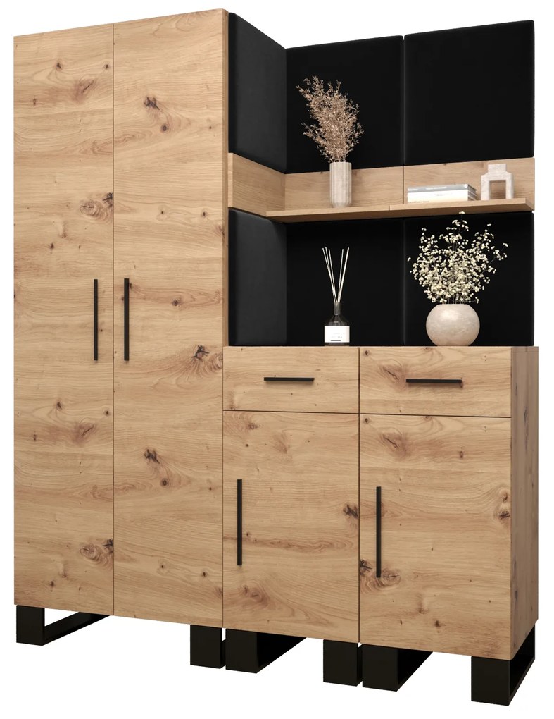 Előszobabútor Amanda 7 (artisan tölgy + fekete). 1085915