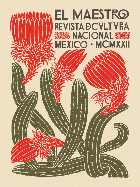 Reprodukció El Maestro Magazine Cover No.4 (Mexican Art / Cactus)