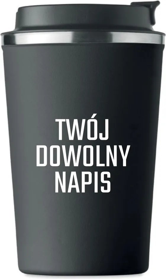 Prémium termo bögre Az Ön Nevével Felirattal Fekete KT_171