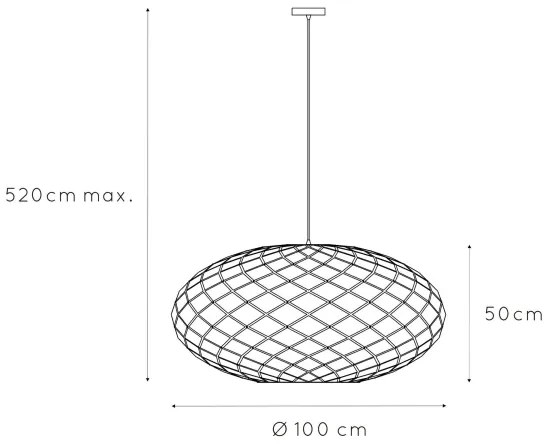 Lucide 21417/99/30 - Csillár zsinóron WOLFRAM 3xE27/60W/230V fekete