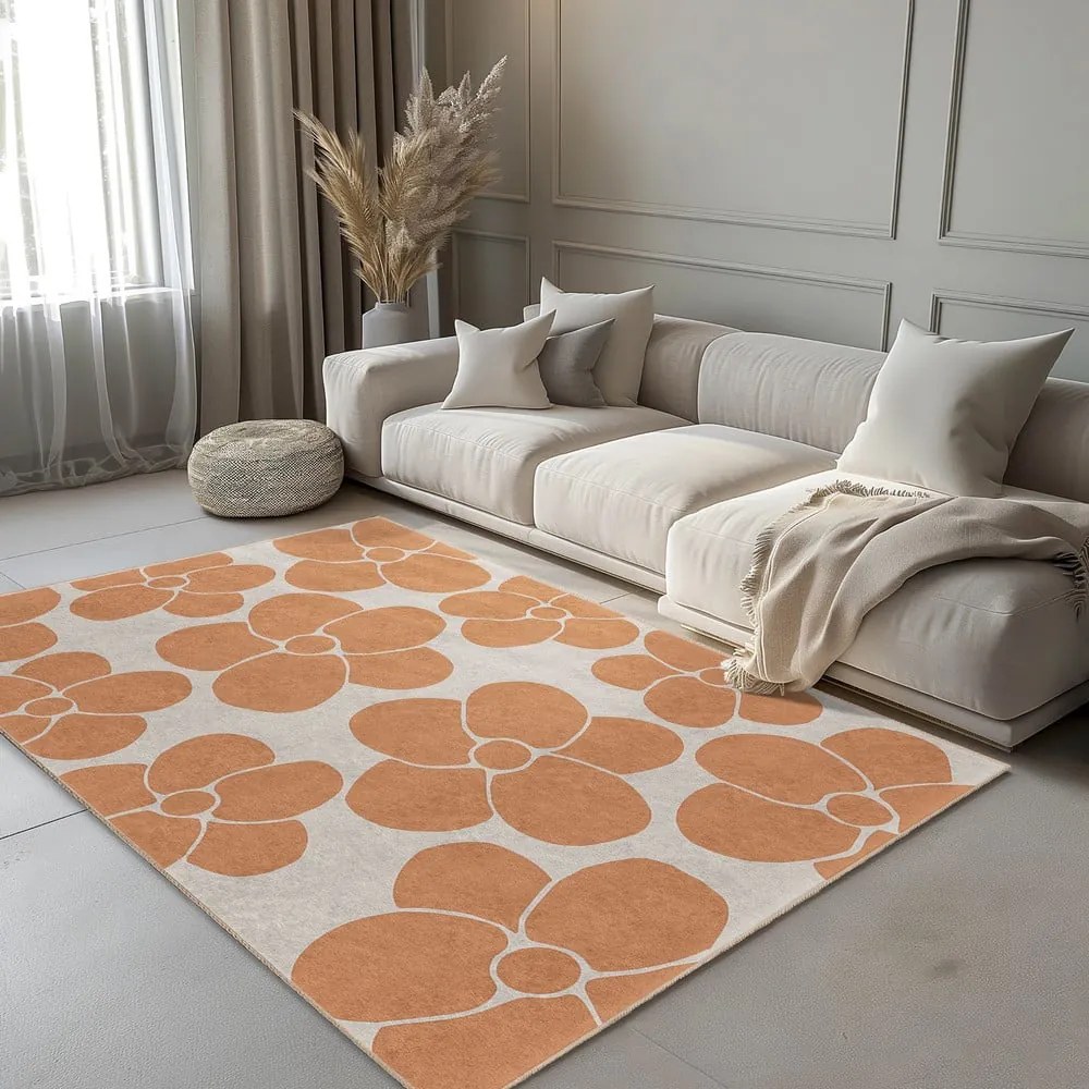 Narancssárga mosható futószőnyeg 60x230 cm Orange Meadow – Mila Home