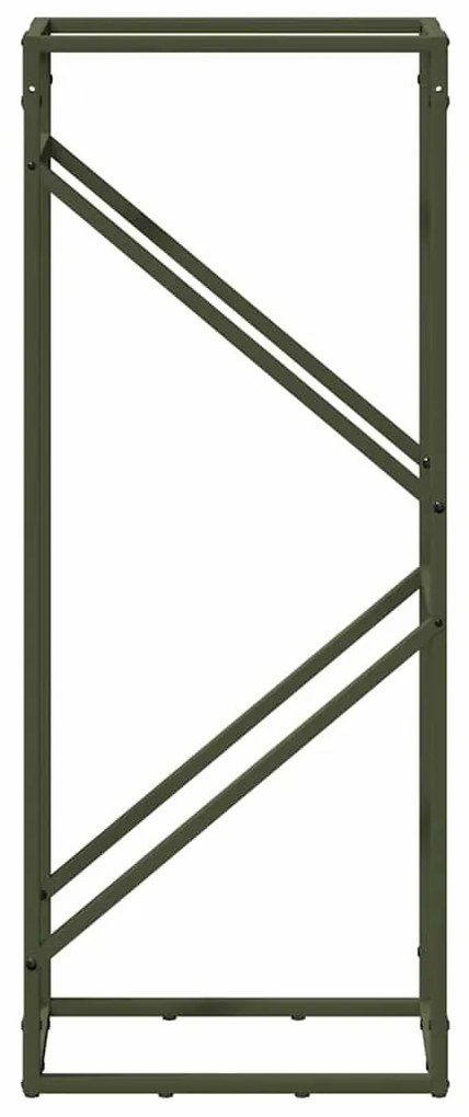 olívazöld hidegen hengerelt acél tűzifatároló 40x25x100 cm