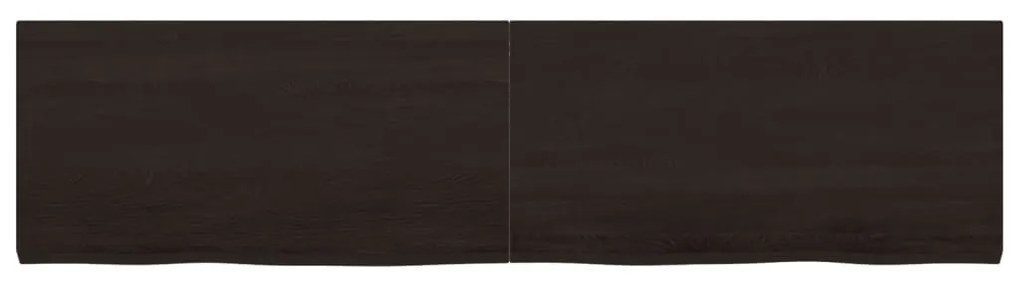 sötétbarna kezelt tömör tölgyfa fali polc 160 x 40 x (2-4) cm