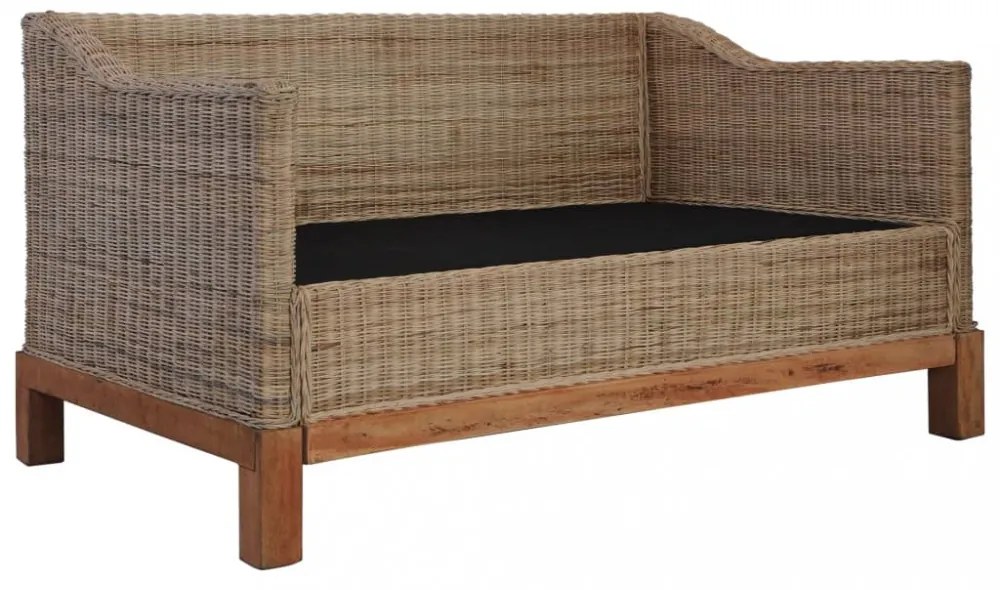 2 személyes természetes rattan kanapé párnával