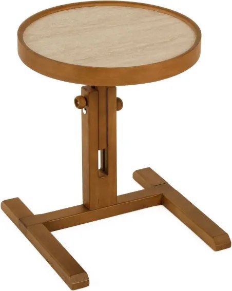 Opus Yuvarlak 40 - Walnut, Travertine