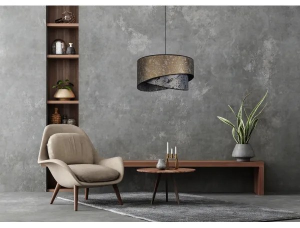 Csillár zsinóron REZO 1xE27/60W/230V szürke/arany