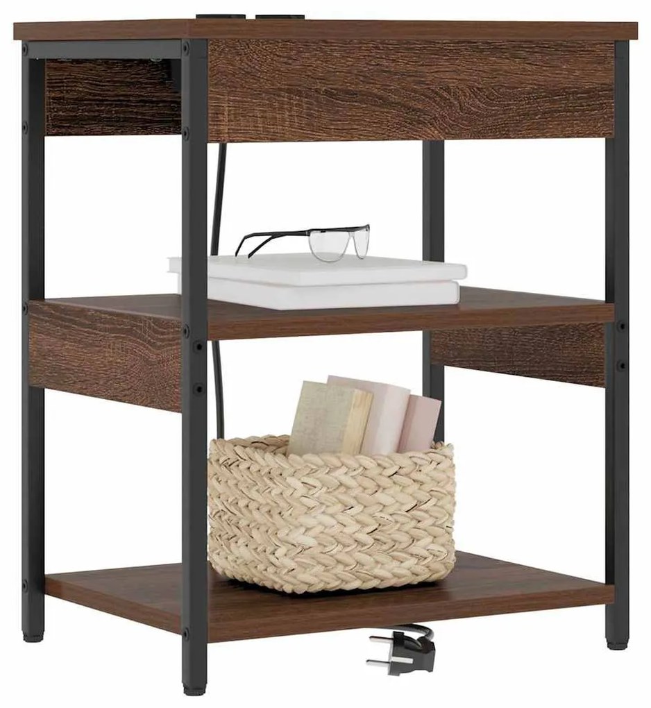 Éjjeli Szekrények 2 pcs barna tölgy 41 x 31 x 51 cm Faanyag