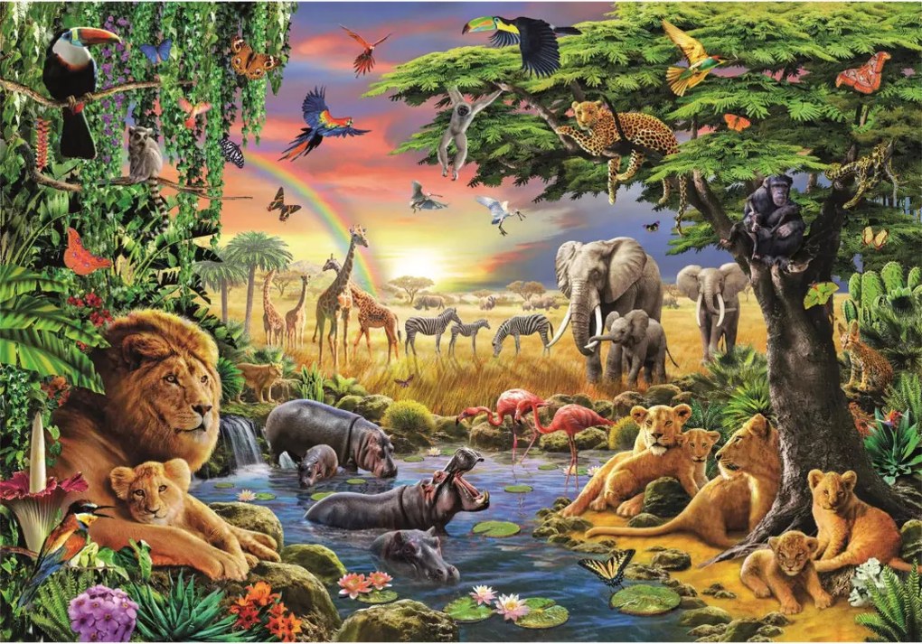 Szafari African Gathering 2000 db-os puzzle Clementoni