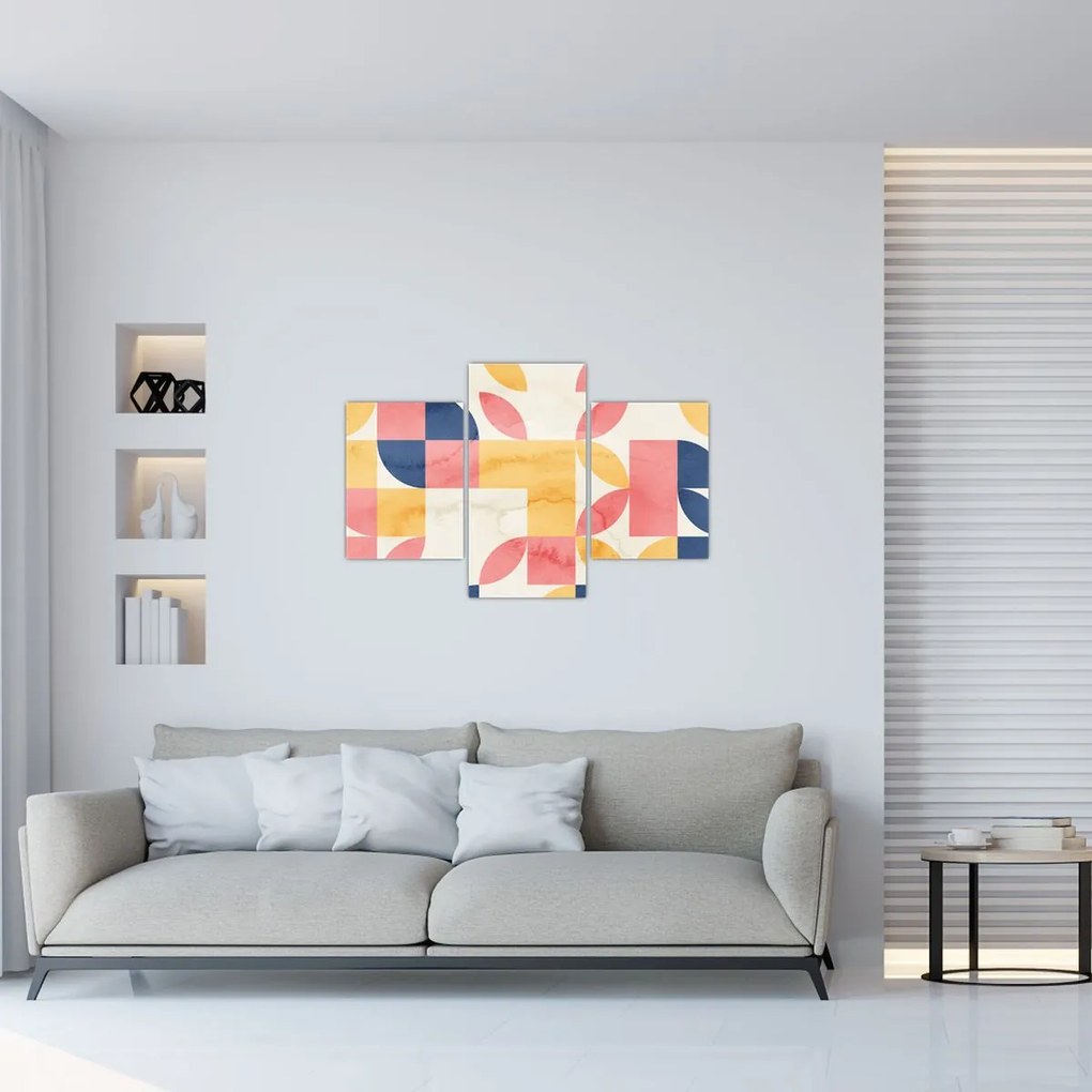 Kép - Absztrakció retro mintákkal (90x60 cm)