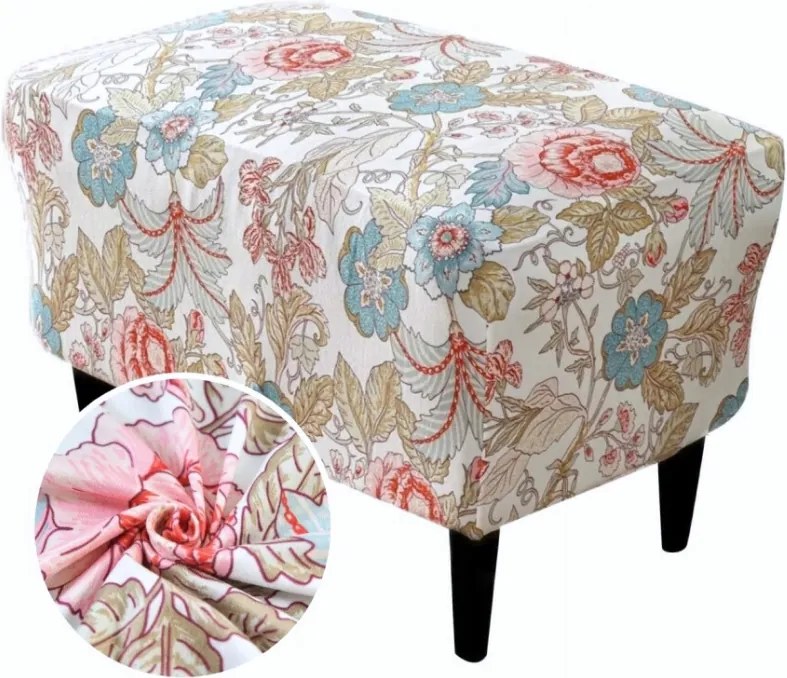 Lábtartó Huzat Puff Rugalmas Sima Grafika Print Virágok Rózsák