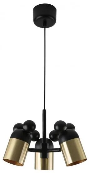 Lámpa Mennyezeti lámpatest MOUSE II, 0598, max.250V, 50/60Hz, 3*E27, max.25 W, IP20, átmérő 30 cm, arany/fekete