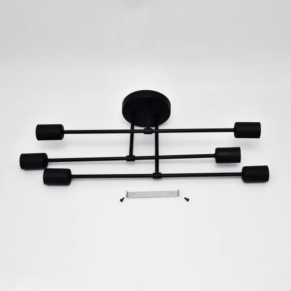 LED Felületre szerelhető csillár CAMBRIDGE 6xE27/8W/230V fekete