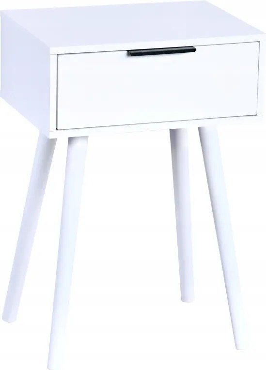 Fiókos lerakóasztal, éjjeliszekrény, fehér 40 x 30 x 59 cm