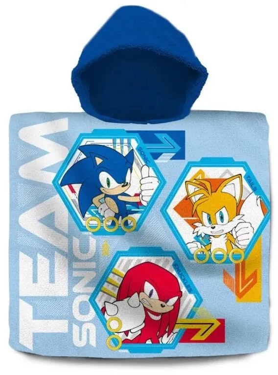 Sonic a sündisznó Team strand törölköző poncsó 60x120 cm