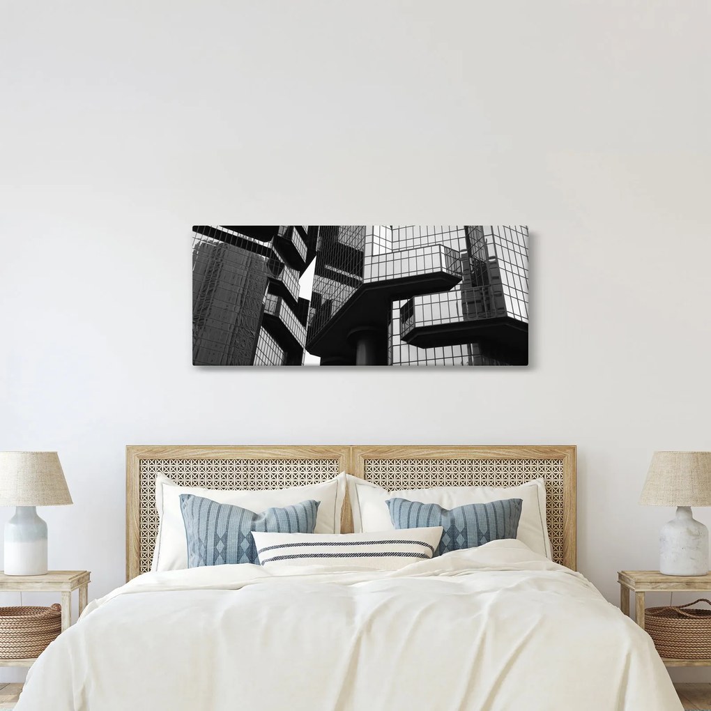 Üvegépületek képe (120x50 cm)