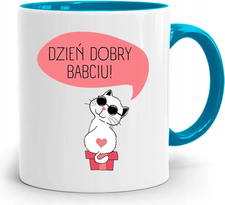 Kék Bögre Nagymama Napja Jó Reggelt Nagymama! fényképes nyomattal