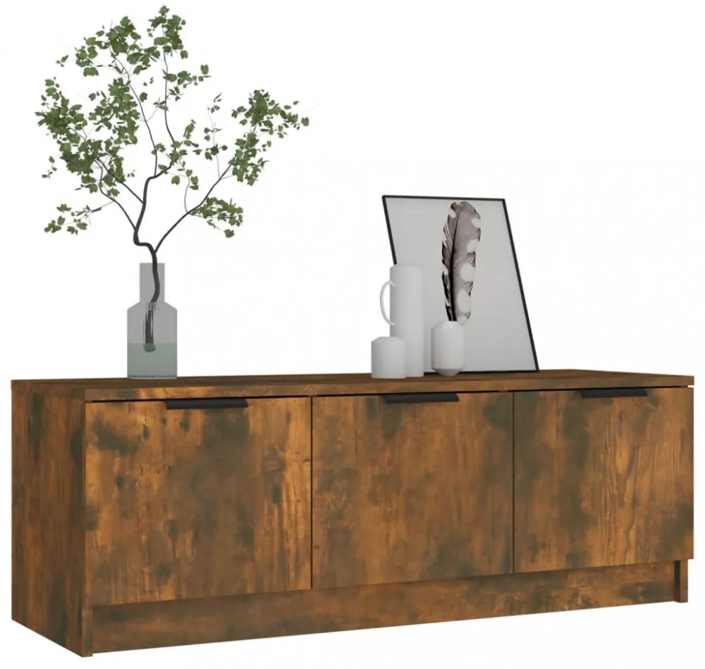 füstös tölgy színű szerelt fa TV-szekrény 102 x 35 x 36,5 cm