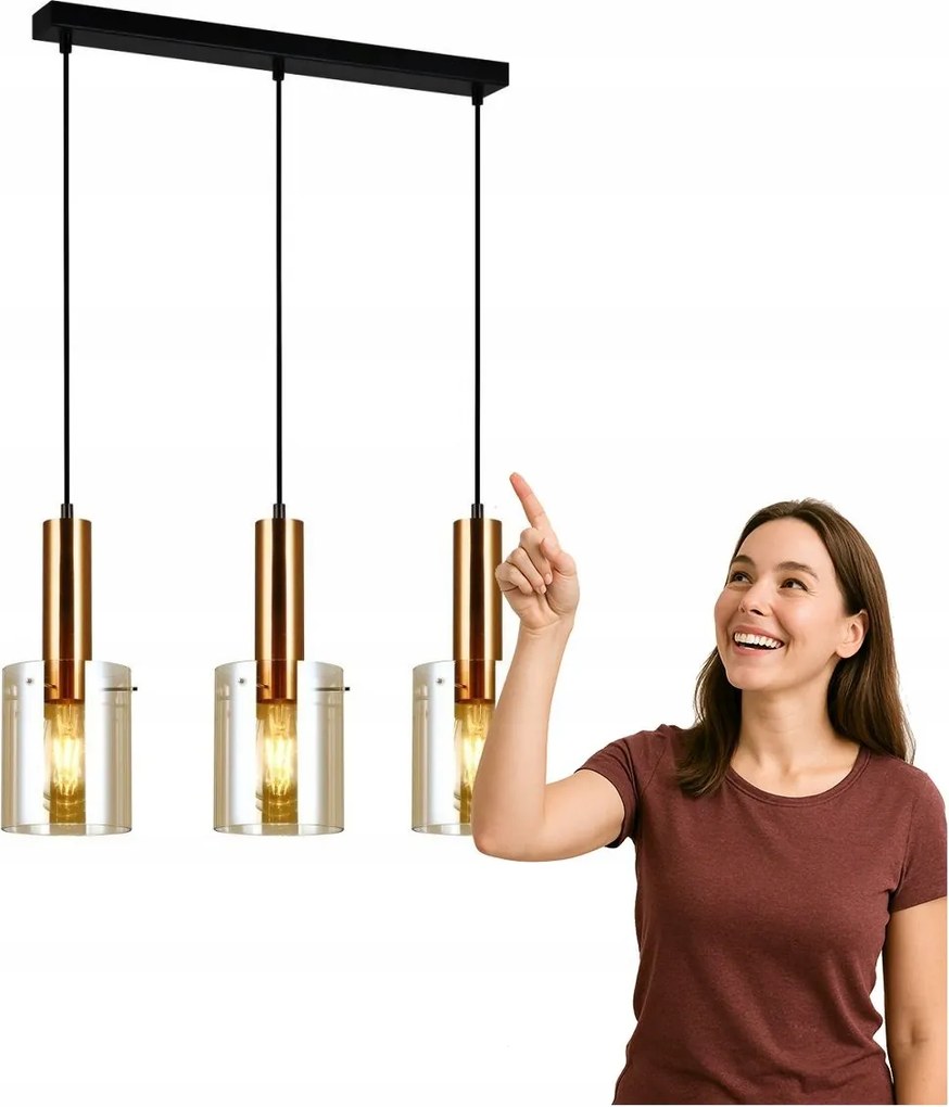 Sardo függőlámpa PND-5581-3-BRO+AMB Italux