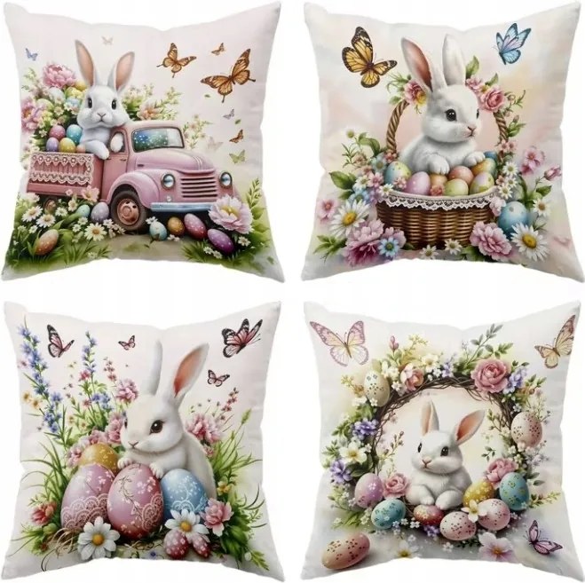 Húsvéti díszpárnahuzat 45x45 cm – 4 db-os szett