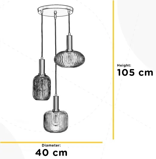 ONLI - Csillár zsinóron DOROTY 1xE27/22W/230V kék/arany