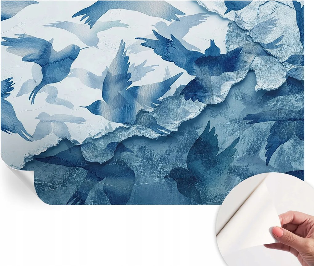 Öntapadós tapéta Divatos 3D fali ragasztó Dinamikus madarak 104x70 cm