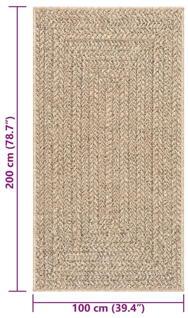 ZIZUR juta hatású beltéri és kültéri szőnyeg 100x200 cm