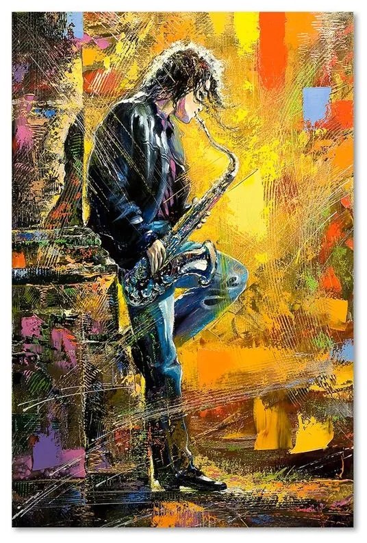 Gario Vászonkép Zenész szaxofonnal Méret: 60 x 90 cm