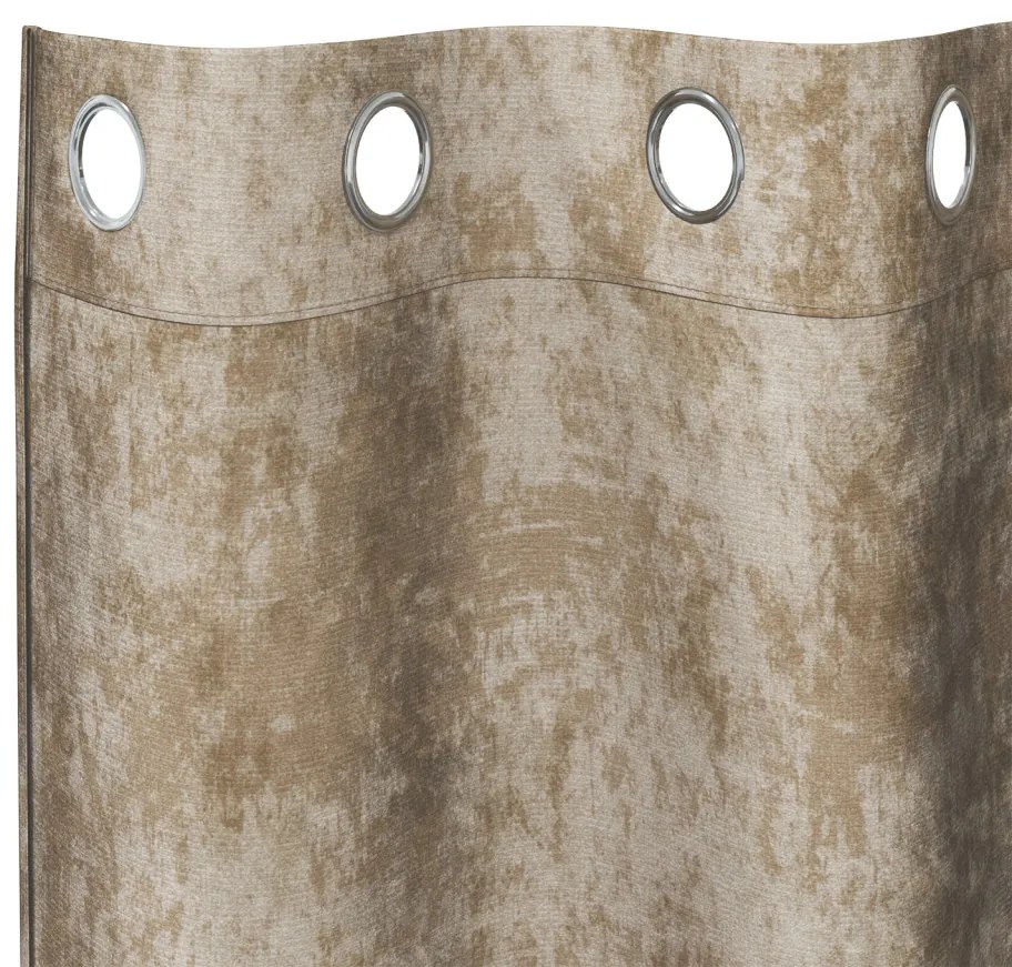 prémium poliészter függöny 2 db szemfüggönnyel Sampanye 225x140 cm