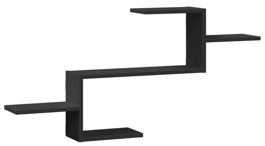 fekete szerelt fa fali polc 104 x 15 x 49 cm