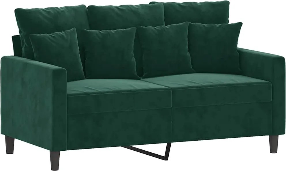 vidaXL kétszemélyes sötétzöld bársony kanapé 120 cm