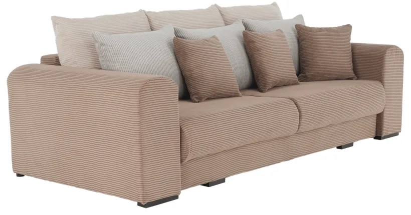 Extra tágas kanapé, világosbarna, bézs, krém színű, GILEN BIG SOFA