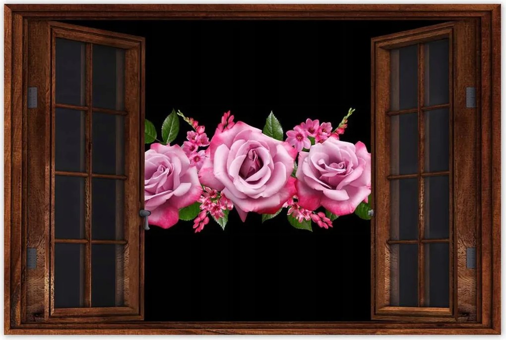 Poszter 60x40 Rózsaszín rózsák anyukáknak