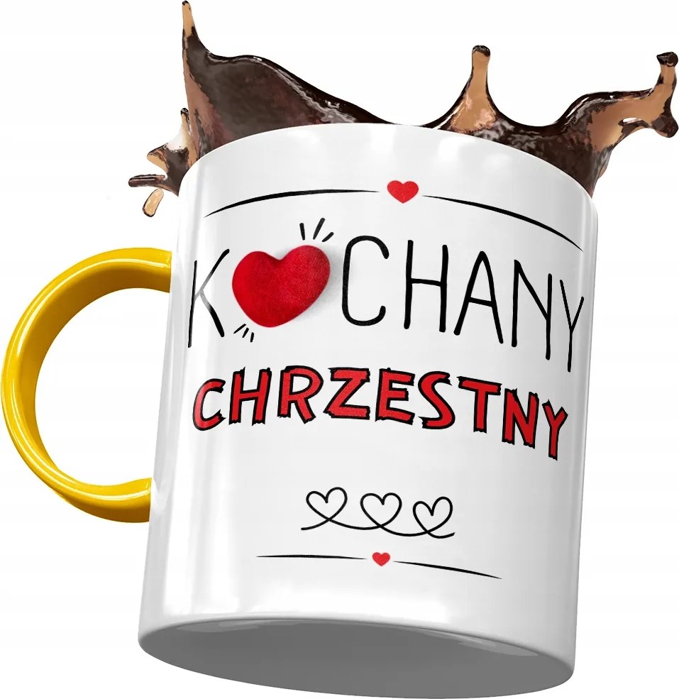 Sárga Bögre Keresztelő Családnak Ajándék Nyomtatott Fotóval