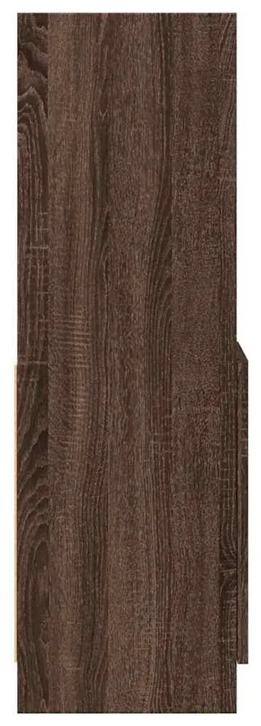 barna tölgy színű szerelt fa magasszekrény 92 x 33 x 100 cm