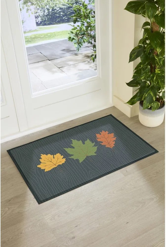 Lábtörlő 40x70 cm Autumn Leaves on Green – Artsy Doormats