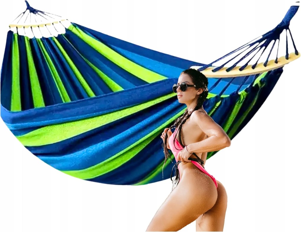 Kerti Függőágy Kétszemélyes XXL Legnagyobb 200x150 Táska Szuper Erős