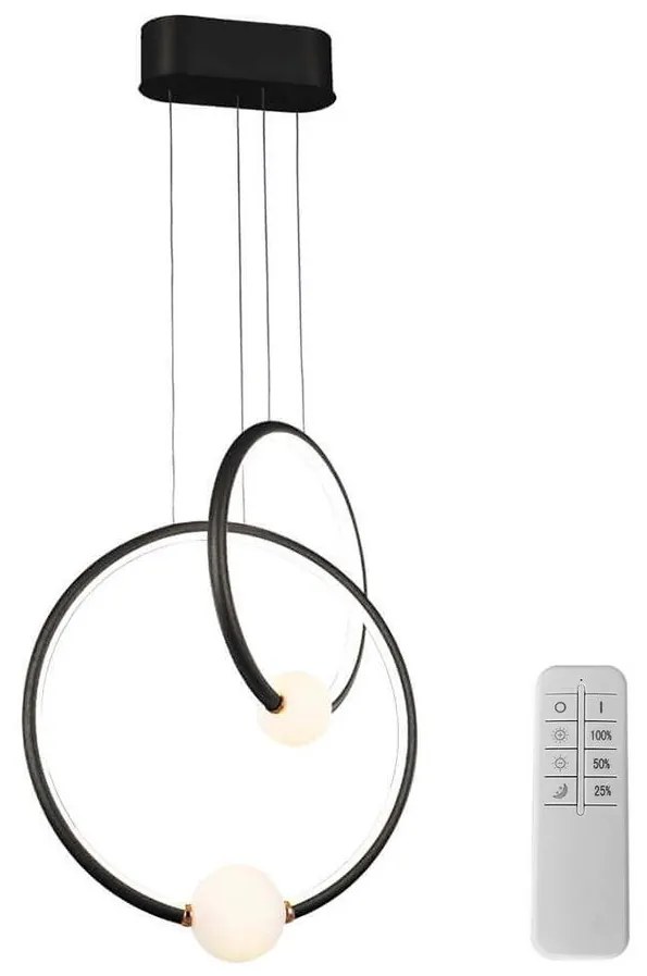 Klausen 142039 - LED Dimmelhető csillár zsinóron LIV LED/50W/230V fekete + távirányító