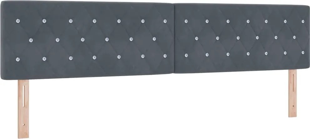 vidaXL LED ágytámla LED -es lámpákkal Sötétszürke 200 cm Poliészter