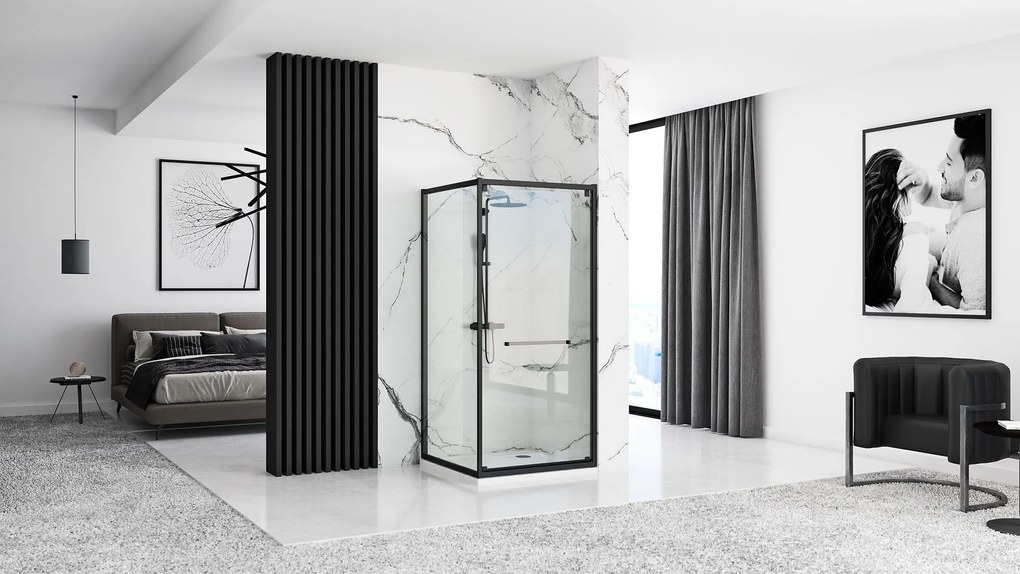 Zuhanykabin Rea Space In Black 80x100