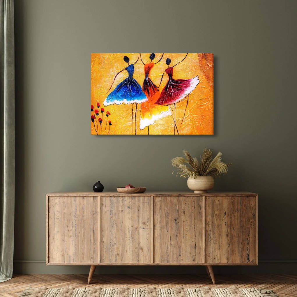 Kép - olajfestmény, balerinák (90x60 cm)