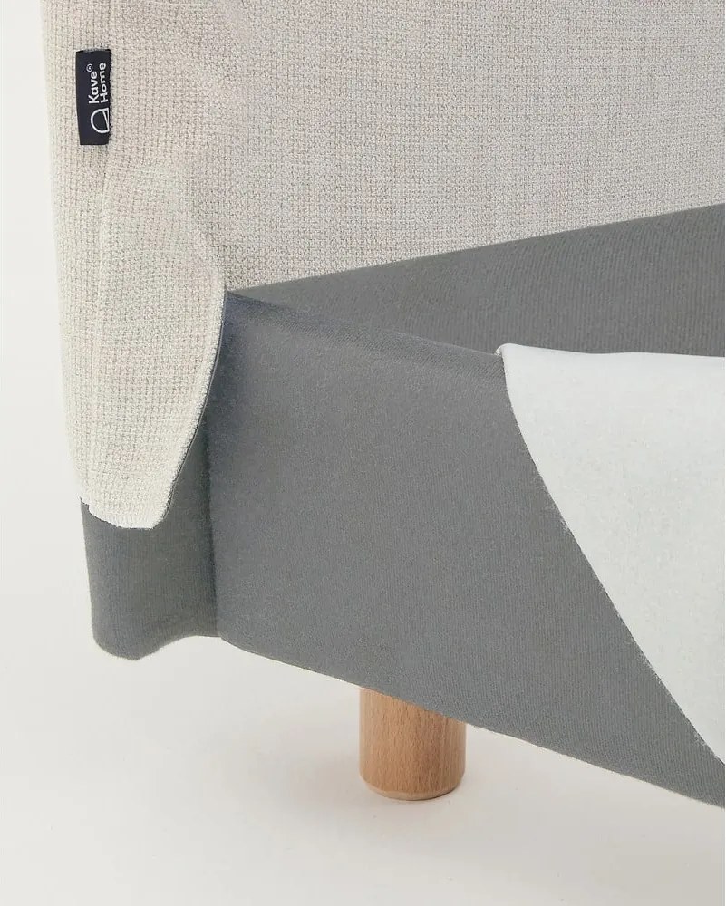 Szürke kárpitozott franciaágy ágyrács nélkül 160x200 cm Valma – Kave Home