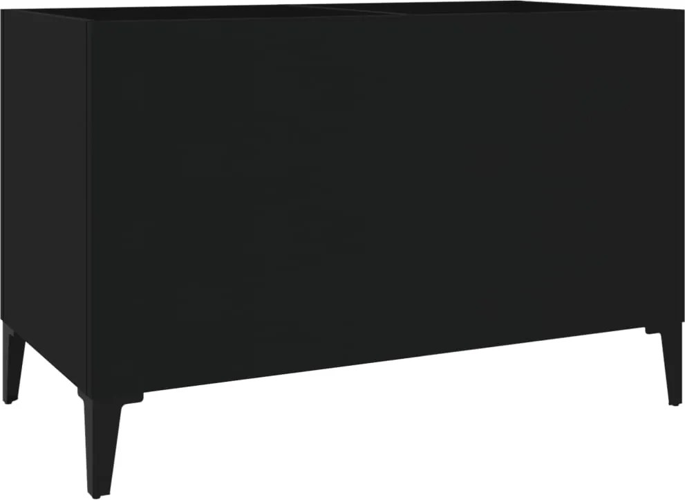 vidaXL fekete szerelt fa hanglemezszekrény 74,5x38x48 cm