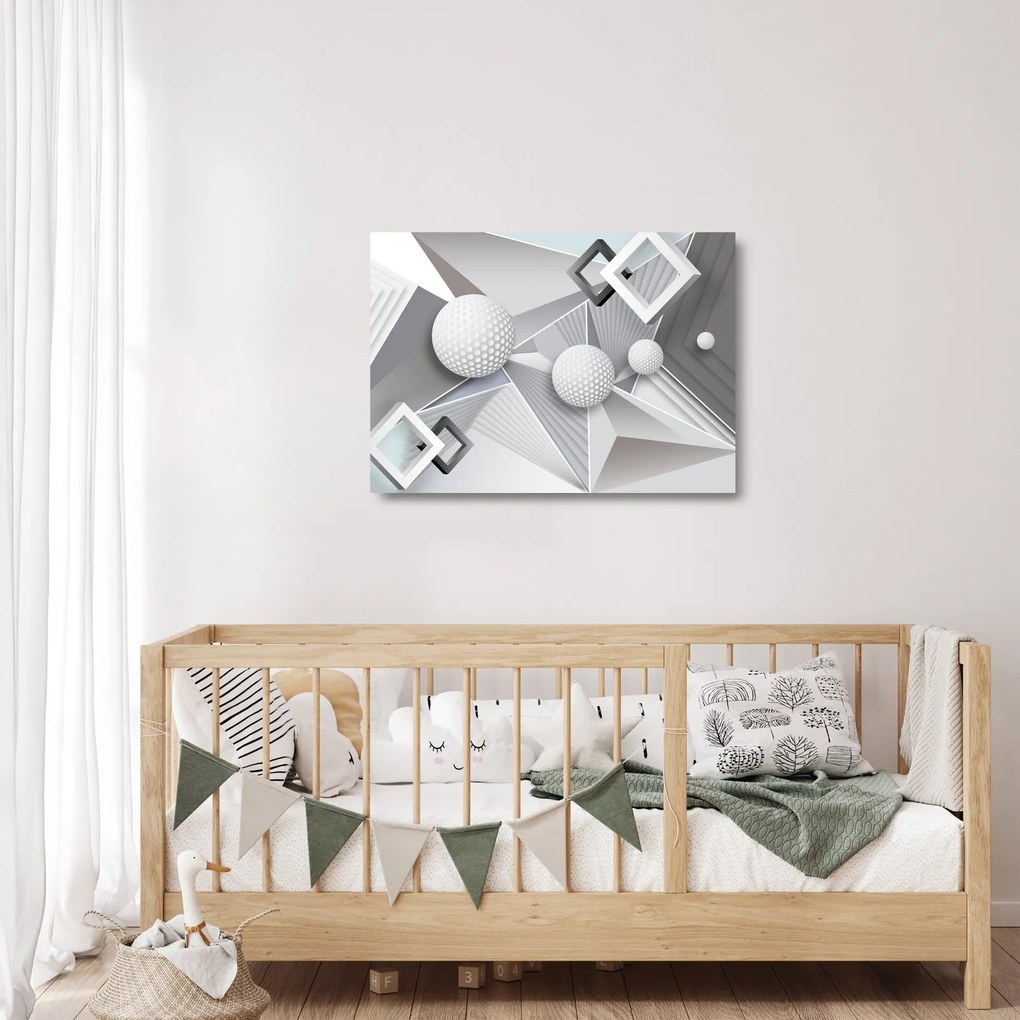 Geometriai absztrakt kép (üvegen) (70x50 cm)