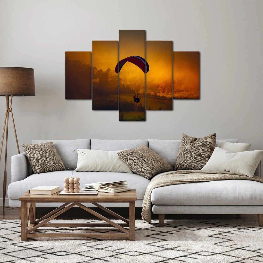 Ejtőernyős a naplementében képe (150x105 cm)